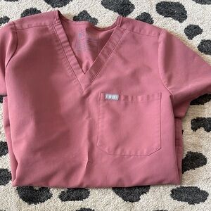 Mauve V-Neck Scrub Top